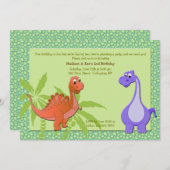 Einladung von Baby Dinosauriern (Vorne/Hinten)