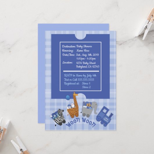 Einladung von Baby Express (Vorderseite/Rückseite Beispiel)