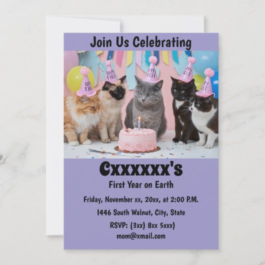 Einladung von Baby First Birthday (Vorderseite)