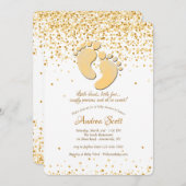 Einladung von Baby Footprints (Vorne/Hinten)