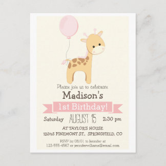 Einladung von Baby Giraffe Girl zum Geburtstag
