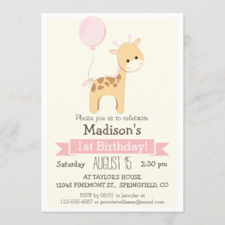 Einladung von Baby Giraffe Girl zum Geburtstag