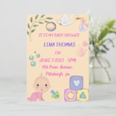 Einladung von Baby Girl Duwer (Stehend Vorderseite)