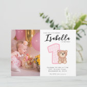 Einladung von Baby Girl zum Geburtstag (Stehend Vorderseite)