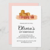 Einladung von Baby Girl zum Geburtstag (Vorne/Hinten)