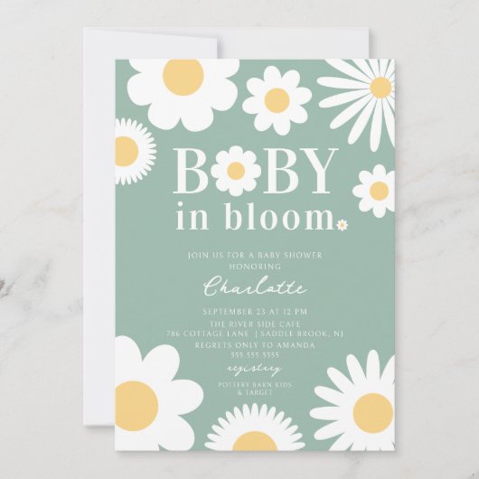 Einladung von Baby in Bloom Baby Dusche (Vorderseite)