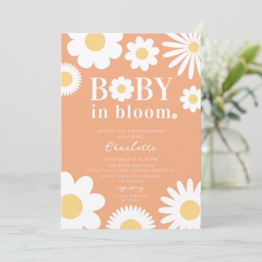 Einladung von Baby in Bloom Baby Dusche (Stehend Vorderseite)