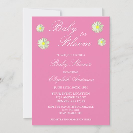 Einladung von Baby in Bloom Baby Dusche (Vorderseite)