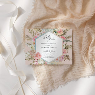 Einladung von Baby in Bloom Bohemisch Baby Dusche