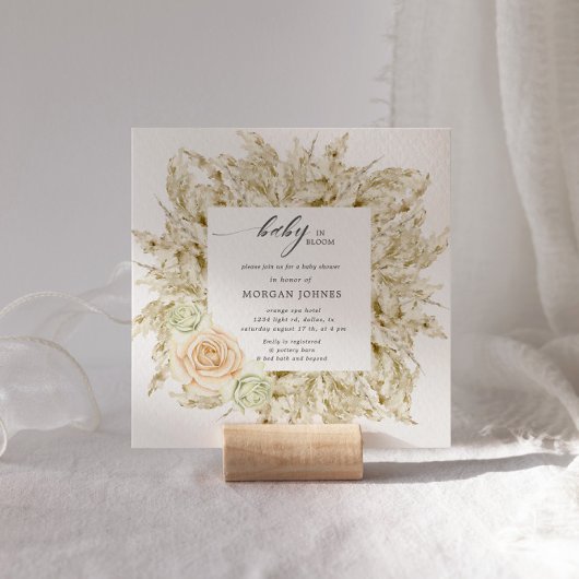 Einladung von Baby in Bloom Bohemisch Baby Dusche