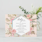 Einladung von Baby in Bloom Bohemisch Baby Dusche (Stehend Vorderseite)