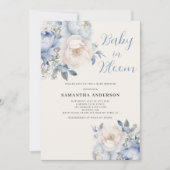 Einladung von Baby in Bloom Boy Blue Floral Shower (Vorderseite)