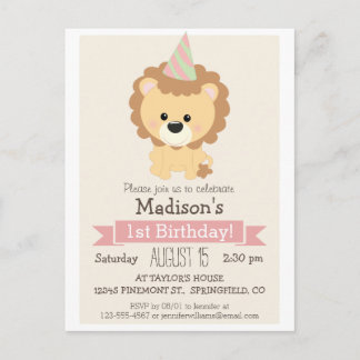 Einladung von Baby Lion Girl zur Geburtstagsparty