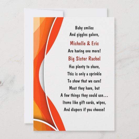 Einladung von Baby Sprinkle (Vorderseite)