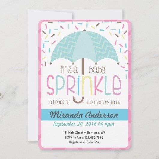 Einladung von Baby Sprinkle (Vorderseite)
