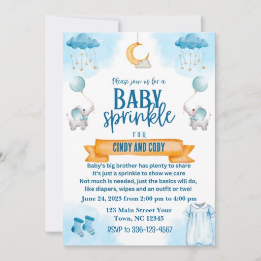 Einladung von Baby Sprinkle (Vorderseite)