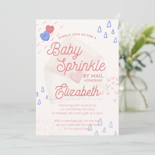 Einladung von Baby Sprinkle per Post (Stehend Vorderseite)