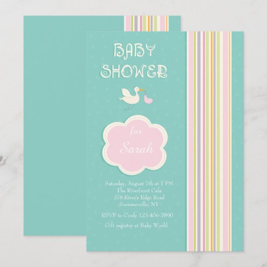 Einladung von Babydusche (Vorne/Hinten)