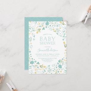 Einladung von Babydusche - Blumen, individuelle Ei