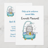 Einladung von Babydusche - Persönlich mit Namen (Vorne/Hinten)