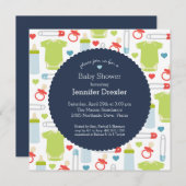 Einladung von Babyduschen in der Marine (Vorne/Hinten)