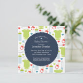 Einladung von Babyduschen in der Marine (Stehend Vorderseite)