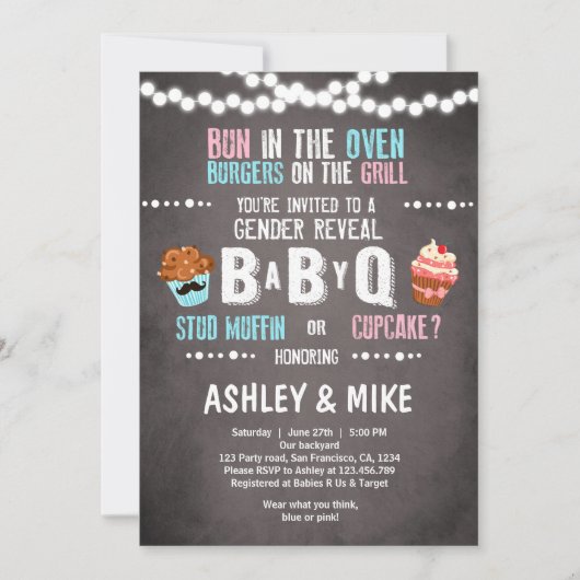 Einladung von BabyQ GRILLEN Couples Shower (Vorderseite)