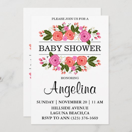 Einladung von Babysower (Vorne/Hinten)