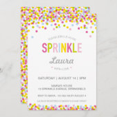 Einladung von Babysprinken, helle Farben (Vorne/Hinten)