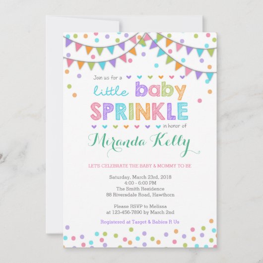 Einladung von Babysprinkle / Einladung von Babyspr (Vorderseite)