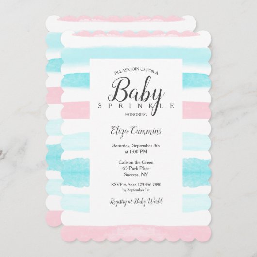 Einladung von Babystreifen-Dusche (Vorne/Hinten)