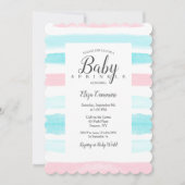 Einladung von Babystreifen-Dusche (Vorderseite)