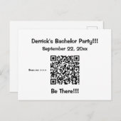Einladung von Bachelor-Gruppen mit QR-Code-Informa Postkarte (Vorne/Hinten)