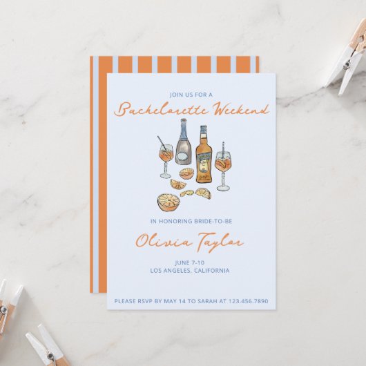 Einladung von Bachelorette (Vorderseite/Rückseite Beispiel)