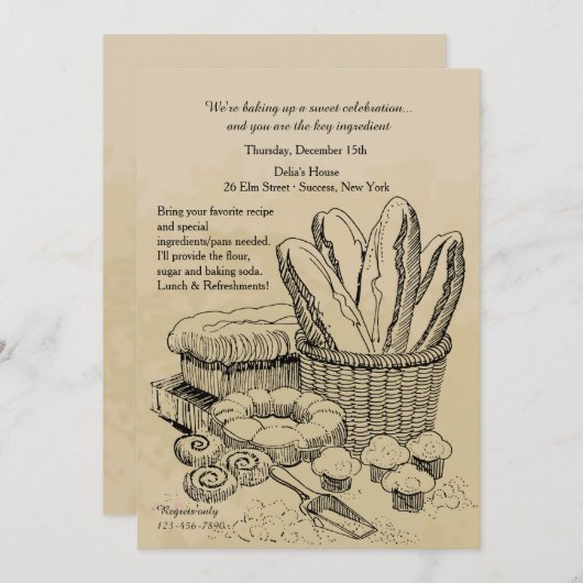 Einladung von Backwaren (Vorne/Hinten)