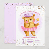 Einladung von Ballerina Bear (Vorne/Hinten)