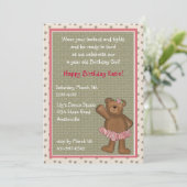 Einladung von Ballerina Bear (Stehend Vorderseite)
