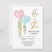 Einladung von Balloon Boy oder Girl Gender (Vorderseite)