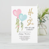 Einladung von Balloon Boy oder Girl Gender (Stehend Vorderseite)