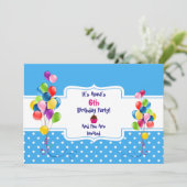 Einladung von Balloons & Dots Kinderpartys (Stehend Vorderseite)