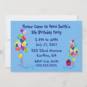 Einladung von Balloons & Dots Kinderpartys (Rückseite)