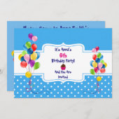 Einladung von Balloons & Dots Kinderpartys (Vorne/Hinten)