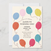 Einladung von Balloons Geburtstagsparty (Vorderseite)