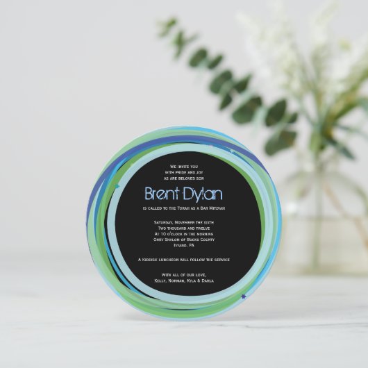 Einladung von Bar Mitzvah (Stehend Vorderseite)