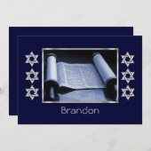 Einladung von Bar Mitzvah Torah (Vorne/Hinten)