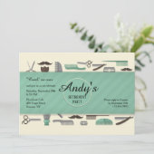 Einladung von Barberwerkzeugen (Stehend Vorderseite)