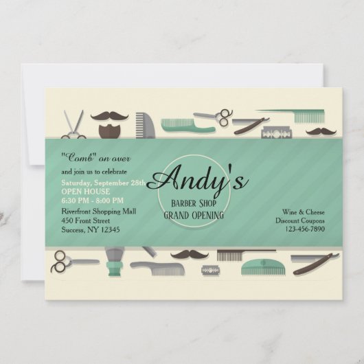 Einladung von Barberwerkzeugen (Vorderseite)