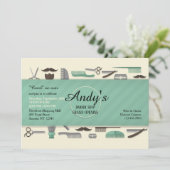 Einladung von Barberwerkzeugen (Stehend Vorderseite)