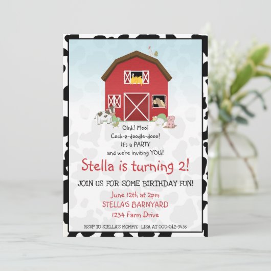 Einladung von Barn Birthday (Stehend Vorderseite)