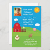 Einladung von Barnyard Birthday Party (Vorne/Hinten)